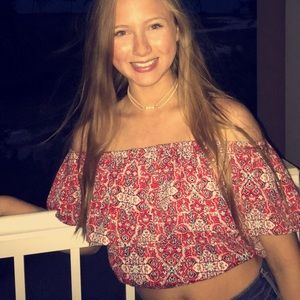 Off the shoulder crop top